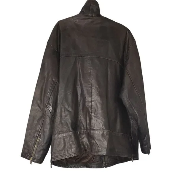 VTG Wilsons Leather Experts Men's Brown Leather Jacket XL Zip